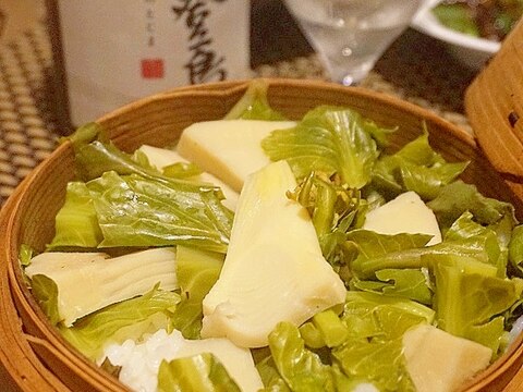 【石川食材】筍と菜の花の蕗蒸し寿司